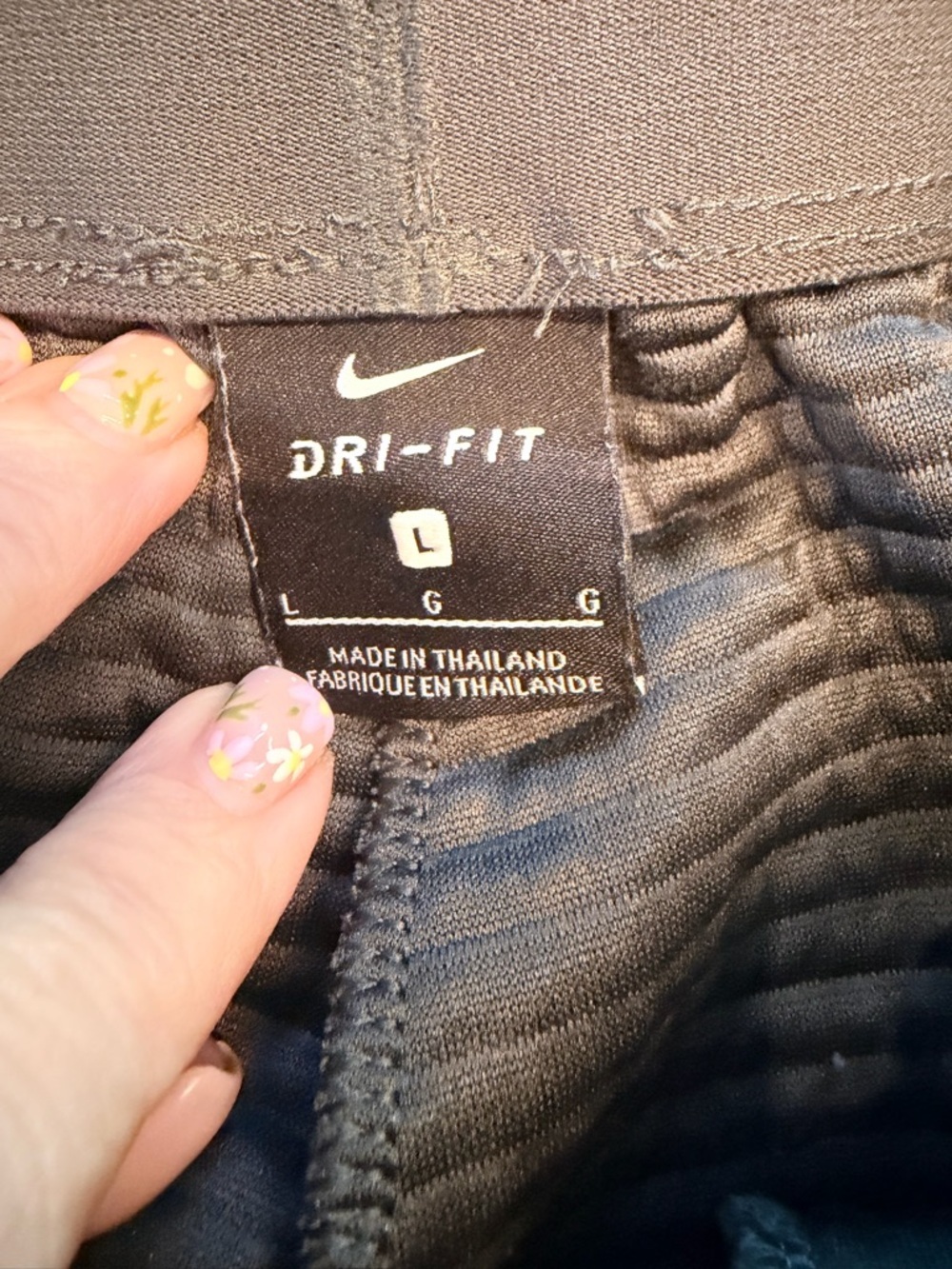 Nike Dri-FIT Joggers Women’s Large Black Ribbed Athletic Sweatpants - Picture 5 of 11